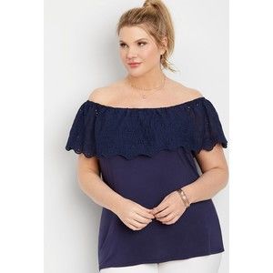 Maurices plus size embroidered off the shoulder top 2x